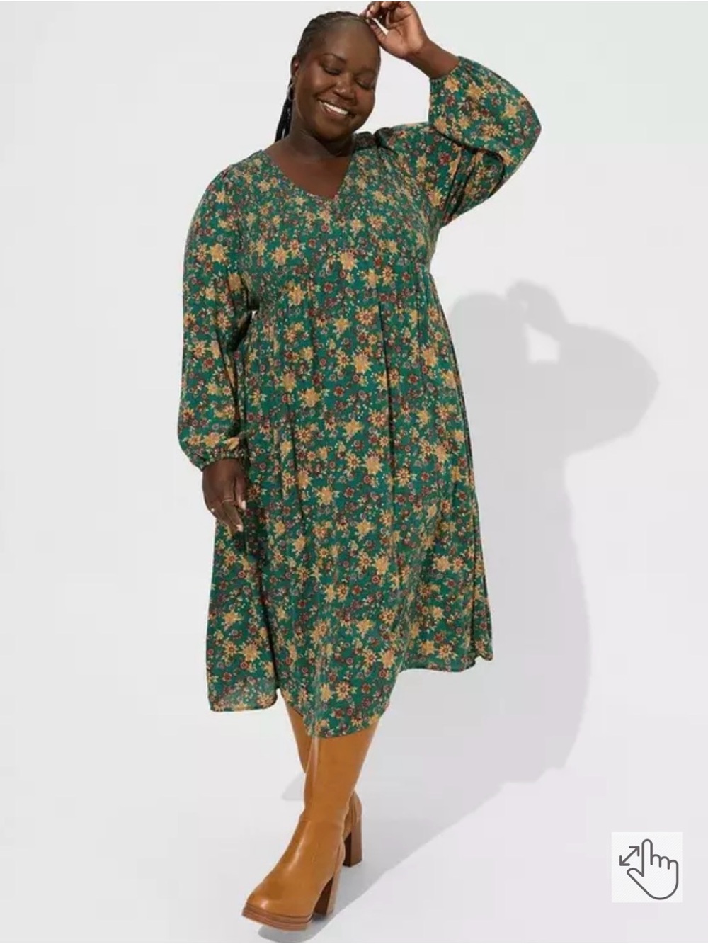 Torrid Midi Smocked Bodice Dress • Size 1x